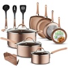 image:imageNutriChef 22Piece Black Marble NonStick Cookware and Bakeware Set  Professional Home Kitchen Collection with MultiSized Pots Pans and HeatResistant ToolsShiny Golden
