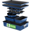 image:imageNutriChef Baking Moulds Set of 8  Casserole Dish Bread Baking Tray Baking Tray Muffin Baking Tin Blue Cake Tin Round amp Square Stackable amp NonStick Dishwasher Safe Oven Safe up to 230 C
