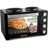 image:imageNutrichef 2in1 Convection Oven amp Cooker  30 Quart 1500W MultiFunction Kitchen Oven with Dual Hot Plates 7 Cooking Modes Including Rotisserie Broil Bake  196 x 160 x 135 Inches