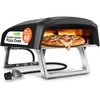 image:imageNutrichef Outdoor Pizza Oven  Manual 360 Rotating Pizza Stone  Adjustable Heat  Includes Pizza Peel Pizza Cutter Stone Cover amp Hose  Cook 12 Pizza in 60 Seconds  Long HandleNo Handle