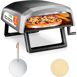 image:imageNutrichef Outdoor Pizza Oven  Cook 12 Pizza in 60 Seconds  Manual 360 Rotating Pizza Stone  Adjustable Heat  Includes Pizza Peel Pizza Cutter Stone Cover amp Hose  Long HandleShort Handle