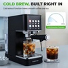 image:imageNutriChef 20Bar Espresso Maker With Milk Frother  Removable 18 Quart Water Tank  Coffee Maker for Brewing Espresso Cappuccino Latte Americano amp Cold Brew Coffees  Black