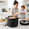 image:imageNutriChef Electric Pressure Cooker 6 Quart Capacity  9 Function Digital Countertop Pressure Cooker  Adjustable Time amp Temperature  Cook Bake Steam Broil amp Braise  131 x 114 IN  Black