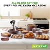 image:imageNutriChef Non Stick Cookware with Baking Pans Set 20 Piece  Complete kitchen set with pots pans bakeware utensils and tempered glass lids in durable aluminum with easyclean designBrown