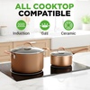 image:imageNutriChef Non Stick Cookware with Baking Pans Set 20 Piece  Complete kitchen set with pots pans bakeware utensils and tempered glass lids in durable aluminum with easyclean designShiny Golden