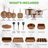 image:imageNutriChef Non Stick Cookware with Baking Pans Set 20 Piece  Complete kitchen set with pots pans bakeware utensils and tempered glass lids in durable aluminum with easyclean designShiny Golden