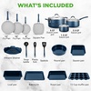 image:imageNutriChef Non Stick Cookware with Baking Pans Set 20 Piece  Complete kitchen set with pots pans bakeware utensils and tempered glass lids in durable aluminum with easyclean designBlue