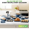 image:imageNutriChef Non Stick Cookware with Baking Pans Set 20 Piece  Complete kitchen set with pots pans bakeware utensils and tempered glass lids in durable aluminum with easyclean designBlue