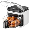image:imageNutriChef 58 Quart Air Fryer  Glass Airfryer with 8in1 Digital Presets  Stainless Steel Fryer Design  Glass Fry Bowl with FlipUp Safety Shield  Compact AirFryer for Even Cooking  BlackWhite