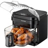 image:imageNutriChef 58 Quart Air Fryer  Glass Airfryer with 8in1 Digital Presets  Stainless Steel Fryer Design  Glass Fry Bowl with FlipUp Safety Shield  Compact AirFryer for Even Cooking  BlackBlack