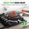 image:imageNutriChef 10 PreSeasoned Cast Iron Pan  PFOAFree Oven Safe Kitchen Nonstick Cookware Frying Pan Skillet wGlass Lid Drip Spout Silicone Handle  GasElectricCeramicInduction Cooktop NCCI10