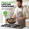 image:imageNutriChef 10 PreSeasoned Cast Iron Pan  PFOAFree Oven Safe Kitchen Nonstick Cookware Frying Pan Skillet wGlass Lid Drip Spout Silicone Handle  GasElectricCeramicInduction Cooktop NCCI10