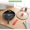 image:imageNutriChef 10 PreSeasoned Cast Iron Pan  PFOAFree Oven Safe Kitchen Nonstick Cookware Frying Pan Skillet wGlass Lid Drip Spout Silicone Handle  GasElectricCeramicInduction Cooktop NCCI10