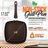 image:imageNutriChef 945 Grill Pan  NonStick HighQualified Kitchen Cookware Safe for Gas Electric Ceramic amp Induction Counter Cooktops Works with Models NCCW14SBR amp NCCW20SBR NCCW14SBRGRILLPBrown