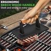 image:imageNutriChef Cast Iron Grill Press HeavyDuty Smash Burger Press with Beech Wood Handle Reduces Cooking Time Ideal Meat Press for Steaks Sandwiches amp More Safe for Gas Electric amp Induction 9x4