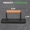 image:imageNutriChef Cast Iron Grill Press HeavyDuty Smash Burger Press with Beech Wood Handle Reduces Cooking Time Ideal Meat Press for Steaks Sandwiches amp More Safe for Gas Electric amp Induction 9x4