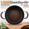 image:imageNutriChef Dutch Oven Pot with Lid  NonStick HighQualified Kitchen Cookware with SeeThrough Tempered Glass Lids5 Quart Works with Models NCCW14SBLU amp NCCW20SBLUNCCW14SBLUDOPBrown