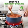 image:imageNutriChef Dutch Oven Pot with Lid  NonStick Kitchen Pasta Pot with SeeThrough Tempered Glass Lids 5 Quart Works with NCCW14SBLU amp NCCW20SBLU