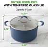 image:imageNutriChef Dutch Oven Pot with Lid  NonStick Kitchen Pasta Pot with SeeThrough Tempered Glass Lids 5 Quart Works with NCCW14SBLU amp NCCW20SBLU