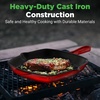 image:imageNutriChef Nonstick Cast Iron Grill Pan  11Inch Kitchen Square Skillet Grilling Pan Enameled Steak wSide Drip Spout For Electric Stovetop Induction Gas Black NCCIES475Square Cast Iron
