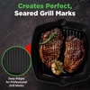 image:imageNutriChef Nonstick Cast Iron Grill Pan  11Inch Kitchen Square Skillet Grilling Pan Enameled Steak wSide Drip Spout For Electric Stovetop Induction Gas Black NCCIES475Square Cast Iron