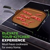 image:imageNutriChef Nonstick Cast Iron Grill Pan  11Inch Kitchen Square Skillet Grilling Pan Enameled Steak wSide Drip Spout For Electric Stovetop Induction Gas Black NCCIES475Square Nonstick Griddle
