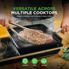 image:imageNutriChef Nonstick Cast Iron Grill Pan  11Inch Kitchen Square Skillet Grilling Pan Enameled Steak wSide Drip Spout For Electric Stovetop Induction Gas Black NCCIES475Square Non Stick