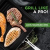 image:imageNutriChef Nonstick Cast Iron Grill Pan  11Inch Kitchen Square Skillet Grilling Pan Enameled Steak wSide Drip Spout For Electric Stovetop Induction Gas Black NCCIES475Square Non Stick