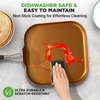 image:imageNutriChef Nonstick Cast Iron Grill Pan  11Inch Kitchen Square Skillet Grilling Pan Enameled Steak wSide Drip Spout For Electric Stovetop Induction Gas Black NCCIES475Square Nonstick Griddle