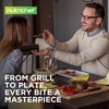 image:imageNutriChef Nonstick Cast Iron Grill Pan  11Inch Kitchen Square Skillet Grilling Pan Enameled Steak wSide Drip Spout For Electric Stovetop Induction Gas Black NCCIES475Square Non Stick