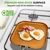 image:imageNutriChef Nonstick Cast Iron Grill Pan  11Inch Kitchen Square Skillet Grilling Pan Enameled Steak wSide Drip Spout For Electric Stovetop Induction Gas Black NCCIES475Square Nonstick Griddle