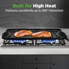 image:imageNutriChef Reversible Cast Iron Griddle Pan for Stove Top Cooking Heavy Duty Nonstick Grill Plate with Flat amp Ribbed Sides Works as Flat Top Grill or Griddle for Gas Grill Includes Scraper ToolBlack
