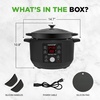image:imageNutrichef 6 Quart Electric Dutch Oven  1500W 5in1 Enamel Coated Cast Iron Pot with Stainless Steel Lid  Precise Temperature Control  Includes 2 Silicone Pot Holders amp Heat Resistant Pad  BlackBlack