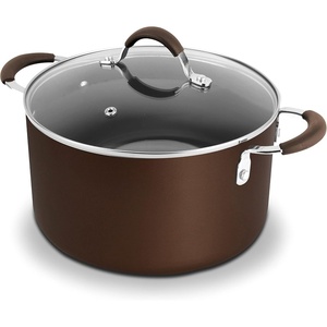 image:imageNutriChef Dutch Oven Pot with Lid  NonStick HighQualified Kitchen Cookware with SeeThrough Tempered Glass Lids5 Quart Works with Models NCCW14SBLU amp NCCW20SBLUNCCW14SBLUDOPBrown