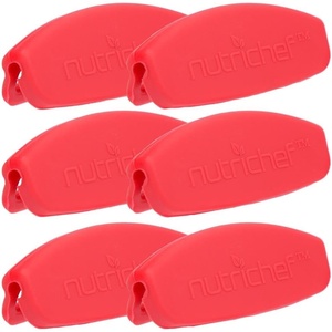 image:imageNutriChefKitchen 6 pcs Red Silicone Handles Anti Slip Flexible Design for Nonstick Carbon Steel Bakeware Pans Dishwasher Safe Protects Hands from Hot Cast Iron Handle or Microwave Dish