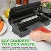 image:imageNutriChef Vacuum Sealer for Food with Easy Lock Handle Countertop Vacuum Sealer Machine for Dry Moist Liquid Items Works with Reusable Vacuum Seal Bags and Rolls Preserves FreshnessBlackSilver