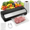 image:imageNutriChef Vacuum Sealer for Food with Easy Lock Handle Countertop Vacuum Sealer Machine for Dry Moist Liquid Items Works with Reusable Vacuum Seal Bags and Rolls Preserves FreshnessSilverBlack
