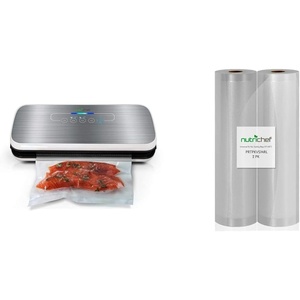 image:imageNutriChef PKVS Vacuum Sealer Machine Starter Set  Automatic Bag Sealer  NutriChef Vacuum Sealer BagsSilver