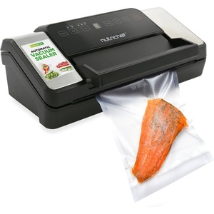 image:imageNutriChef Vacuum Sealer for Food with Easy Lock Handle Countertop Vacuum Sealer Machine for Dry Moist Liquid Items Works with Reusable Vacuum Seal Bags and Rolls Preserves FreshnessBlackSilver