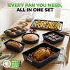 image:imageNutriChef 8 Piece Nonstick Bakeware Set  Carbon Steel Baking Pans for Oven  Includes Sheet Pan Muffin Loaf Round and Square Cake Pan  Dishwasher Safe Stackable Design Oven Safe up to 446FOnyx