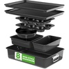 image:imageNutriChef 8 Piece Nonstick Bakeware Set  Carbon Steel Baking Pans for Oven  Includes Sheet Pan Muffin Loaf Round and Square Cake Pan  Dishwasher Safe Stackable Design Oven Safe up to 446FBlack