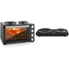 image:imageNutriChef 30 Quarts Kitchen Convection Oven  Elite Gourmet EDB302BF Countertop Double Cast Iron Burner