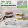image:imageNutriChef 10Piece Glass Food Containers  Stackable Superior Glass Mealprep Storage Containers Newly Innovated Leakproof Locking Lids wAir Hole FreezertoOvenSafe BlueNavy