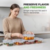 image:imageNutriChef 10Piece Glass Food Containers  Stackable Superior Glass Mealprep Storage Containers Newly Innovated Leakproof Locking Lids wAir Hole FreezertoOvenSafe BlueNavy