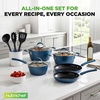 image:imageNutriChef 11 Piece Nonstick Cookware Set Excilon Blue Diamond Ceramic Dishwasher Safe KitchenWare Pots and Pans Set with Saucepan Frying Pans Cooking and Dutch Oven LidsRoyal Blue