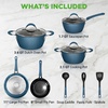image:imageNutriChef 11 Piece Nonstick Cookware Set Excilon Blue Diamond Ceramic Dishwasher Safe KitchenWare Pots and Pans Set with Saucepan Frying Pans Cooking and Dutch Oven LidsRoyal Blue