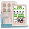 image:imageNutriChef Non Stick Baking Pans Set 6Piece Bakeware Set6 Piece