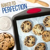 image:imageNutriChef 2Piece Nonstick Baking Pan Set  Carbon Steel Cookie Sheet w Red Silicone Grip Handles  Durable HeavyDuty Bakeware for Even Heat Distribution  Oven Safe Easy Cleanup  GrayBlack