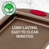image:imageNutriChef 2Piece Nonstick Baking Pan Set  Carbon Steel Cookie Sheet w Red Silicone Grip Handles  Durable HeavyDuty Bakeware for Even Heat Distribution  Oven Safe Easy Cleanup  GrayGold
