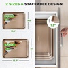 image:imageNutriChef Baking Tray Set of 2  NonStick 40 x 28 cm amp 355 x 246 cm Champange PFOAFree Oven Safe up to 232 C Stackable Dishwasher Safe Ideal for Meal Prep amp CasserolesChampagne